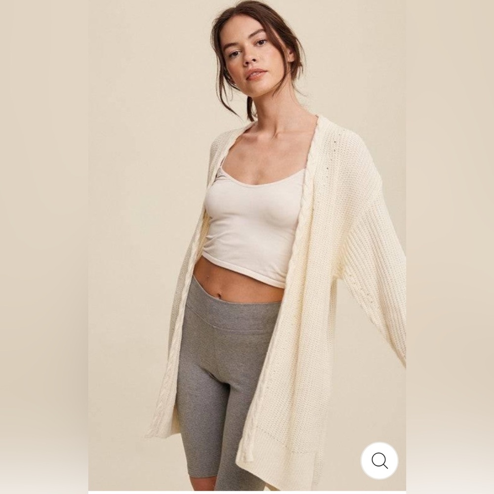 NWT | LISTICLE Cable Knit Open Cardigan | Size L